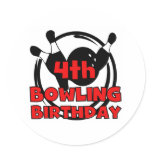 4th Bowling Birthday stickers