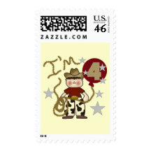 4th Cowboy Birthday Tshirts and Gifts Postage