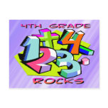 4th Grade Rocks - Numbers Postcard