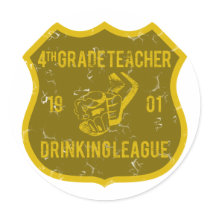 4th Grade Teacher Drinking League Sticker