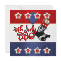 4th July fun bbq Independence day Personalized Invitations