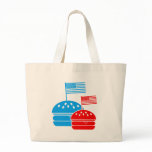 4th July - Independence Day - American Flag Burger Canvas Bag