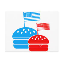 4th July - Independence Day - American Flag Burger postcards by CarbonClothing 4th July - Independence Day - American Flag Burger postcards