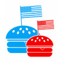 4th July - Independence Day - American Flag Burger t-shirts