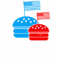 4th July - Independence Day - American Flag Burger t-shirts by CarbonClothing 4th July - Independence Day - American Flag Burger t-shirts