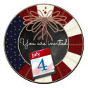 4th July Independence Day Chalkboard Party Invites 5.25" Square Invitation Card