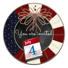   4th July Independence Day Chalkboard Party Invites 5.25