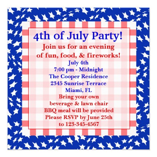 4th July Invitation