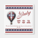 4th July patriotic sayings USA Fridge Magnet