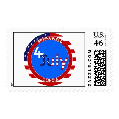 4th July Springfield Postage Stamp by marcscreations