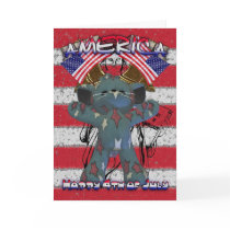 4th July with Liberty bell and patriotic cat cards