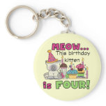 4th Kitten Birthday T-shirts and Gifts Key Chains