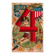 4th of July - 1908 Vintage Art Poster posters