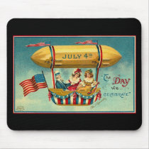 4th of July - Airship - Vintage art mousepads