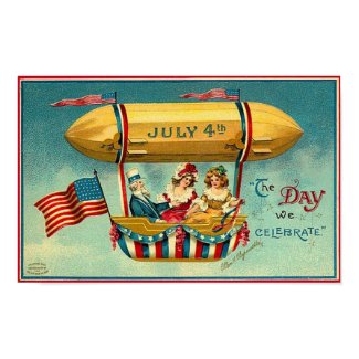 4th of July - Airship - Vintage Art Poster print