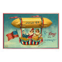 4th of July - Airship - Vintage Art Poster posters