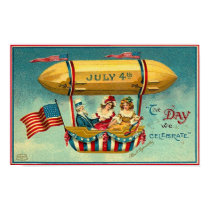 4th of July - Airship - Vintage Art Poster posters