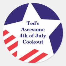 4th of July American star stripe red white blue stickers