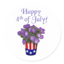4th of July and Patriotic Gifts and Tees Round Stickers