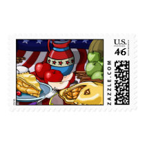 4th of July Apple Pie Postage Stamp