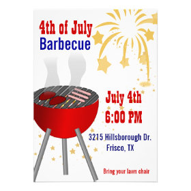 4th of July Barbecue Grill Invitation