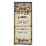 4th of July barbecue menu Rack Card Template