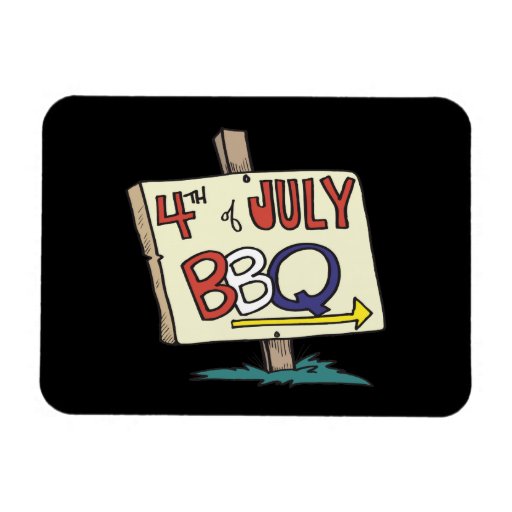 4th Of July Barbeque Rectangle Magnet