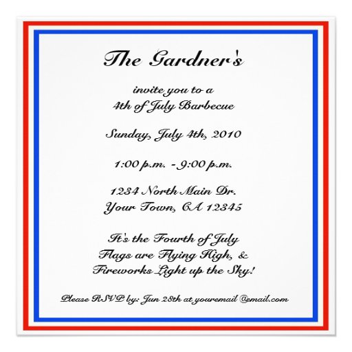 4th Of July BBQ Invitation