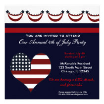 4th of July BBQ Party invitations