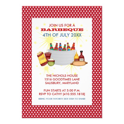 4th of July BBQ Party Invitations