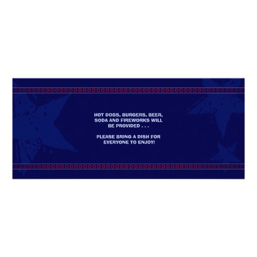 4th of July BBQ Party Ticket Invitation