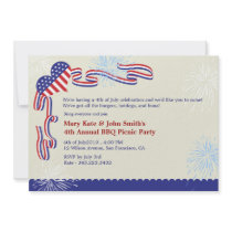 4th of July BBQ Picnic Invitation Party