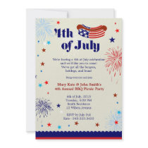 4th of July BBQ Picnic Invitation Party