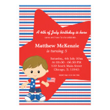 4th of July birthday boy Card