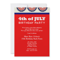 4th of July Birthday Party Invitation