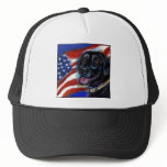 4th of july blk labrador trucker hats