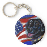 4th of july blk labrador key chain
