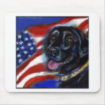 4th of july blk labrador mouse mats
