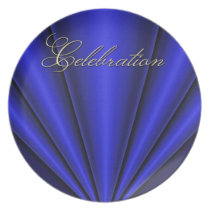 4th of July Blue Pleat Celebration Plate