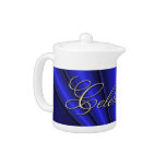 4th of July Blue Pleat Celebration Tea Pot
