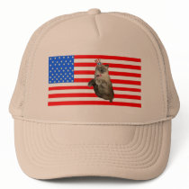 4th of July Cat Trucker Hats
