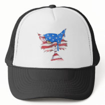 4th of July Cat Trucker Hat