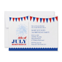 4th of July Children's Birthday Party Invitation