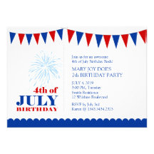 4th of July Children's Birthday Party Invitation