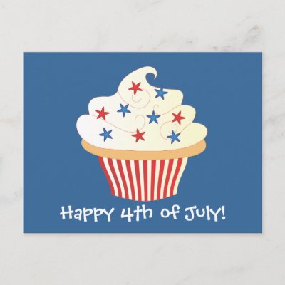 fourth of july cupcakes. 4th of July Cupcake Postcard