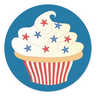 4th of July Cupcake sticker
