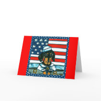 4th of July Dachshund Greeting Card