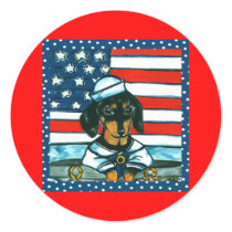 4th of July Dachshund Stickers