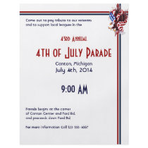 4th of July Eagle and American Flag Illustration Flyer Design