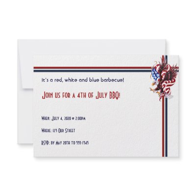 4th of July Eagle and American Flag Illustration Invite by NoteableExpressions